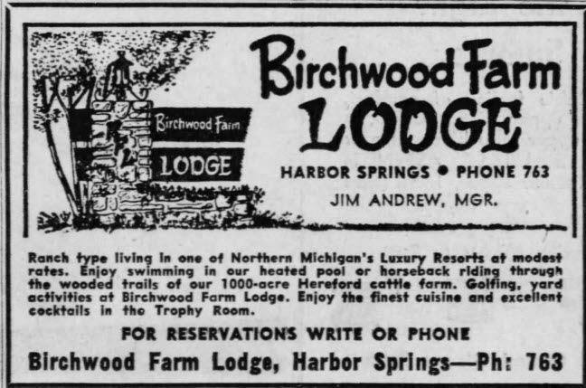 Birchwood Inn (Birchwood Farm Lodge) - 1963 Ad